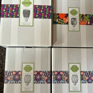 Scentsy Blue Tie Dye Glitter Teal Wire You Blushing lot of 4 warmers